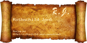Rothschild Jenő névjegykártya